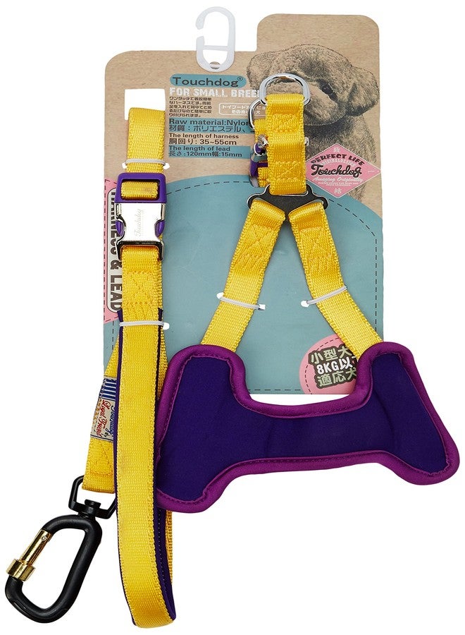 Touchdog Harness and Lead with Chest Support, Yellow (15mm)